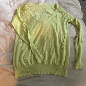 Athleta Lime- yellow/green v neck sweater- very soft!